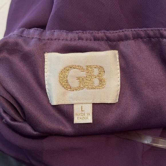 GB Whimsigoth Prom Party Dress Juniors Large Purple Chiffon Flowy Fairy - Picture 7 of 15